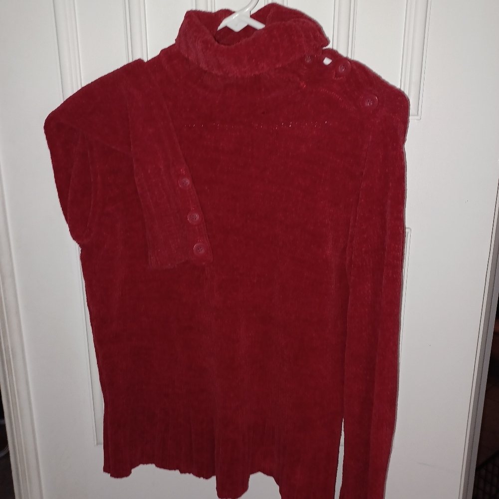 ST Johns BAY Womens Knitted Sweater  Long Sleeve Botton Side Neck Size LARGE